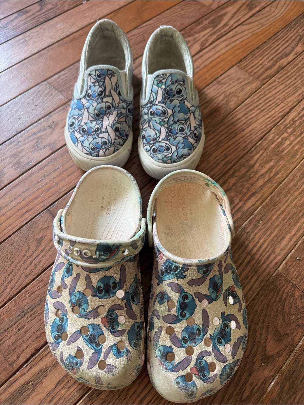 Kids Blue Stitch Pattern Slip-On Shoes
